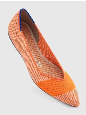 Rothy's The Point in the colorway Sherbet Orange flats